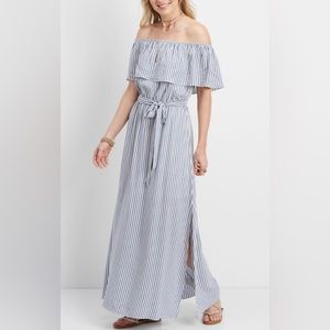 Maurices | Striped Off the Shoulder Maxi Dress | Sz M